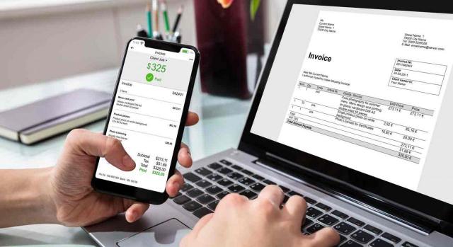 Factura electrónica en móvil y portátil