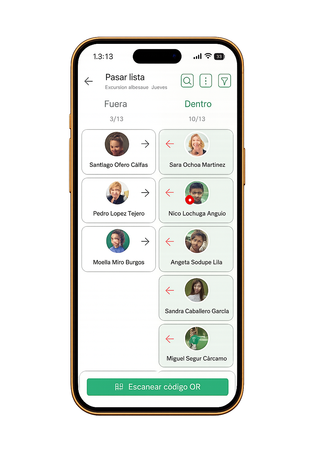 App móvil de CampApp para actividades